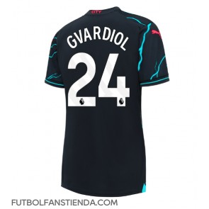 Manchester City Josko Gvardiol #24 Tercera Equipación Mujer 2023-24 Manga Corta